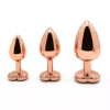 Buttplug set 3 stuks - rose goud & paars kristal