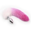 Metalen buttplug roze witte staart 