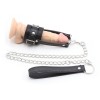 leren cockring met aanlijnketting