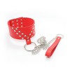 dikke bdsm halsband met riem en ring rood