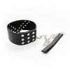 dikke bdsm halsband met riem en ring zwart