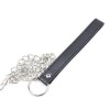 BDSM halsband met spikes, riem en slot - zwart riem