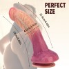 Siliconen gekleurde dildo met zuignap-dils004 