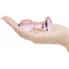 glazen roze butt plug hartvormige voet