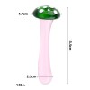 Glazen dildo transparant met zwam- 13,5 cm