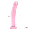 Glazen dildo transparant rose - 18 cm