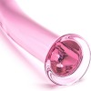 Glazen dildo transparant rose - 18 cm