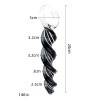 Glazen getordeerde dildo transparant zwart-wit 