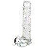 ribbel glazen dildo  - 21 cm