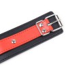 halsband kunst leder rood zwart studs