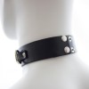 PU leren halsband met studs en riem - zwart achterzijde