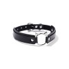 smalle katte zwarte halsband met ring
