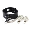 Halsband met tepelklemmen en slot - zwart