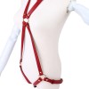 PU leren harnas met handboeien - rood