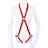 PU leren harnas met handboeien - rood