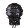 Hoofdmasker geblindeerd met gespen en sloten leer