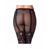 Amorable zwarte panty met bloemenpatroon - one-size