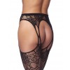 Amorable zwarte jarretel panty bloemenpatroon
