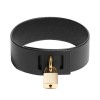 kunst lederen halsband goudkleurig hangslot