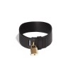 kunst leren bondage halsband hangslot