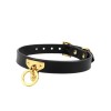 kunstlederen bdsm halsband met gouden ring