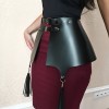 leren bdsm harnas rok met hangers zwart