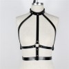 Leren BDSM harnas met halsband en buikband