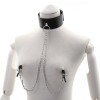 Tepelklemmen met halsband en slot - zwart