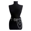 Brede leren riem met ring en ketting
