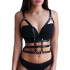 leren harnas schouderbanden studs zwart