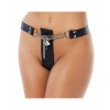 leren kuisheidsslip riem ketting hangslot