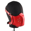 PU leren BDSM mondmasker met gespen - rood