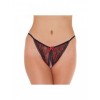 Amorable tanga met open kruis - zwart / rood