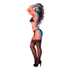peek a boo BH set met jarretels - zwart