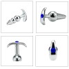 metalen anaal toy blauw kristal