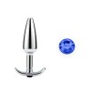 stalen buttplug blauw kristal