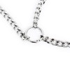 Metalen zilveren halsband met ketting ring
