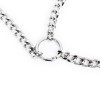 Metalen zilveren halsband met ketting ring