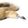 Metalen buttplug bruine foxtail