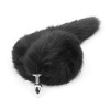 Metalen zwarte foxtail buttplug