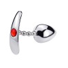 metalen buttplug ei met rood kristal