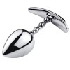metalen buttplug ei met rood kristal 30 mm