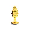 Metalen gouden buttplug met rood kristal 29 - 72 mm