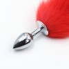 Metalen anaal plug met rode vossenstaart