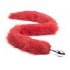 Metalen buttplug met rode foxtail