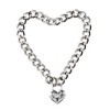 metalen zilveren halsband met hartjes hangslot