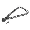 metalen zwarte halsband met hartjes hangslot