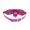 Mondknevel met siliconen ball gag - paars