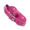 Mondknevel met siliconen ball gag - paars