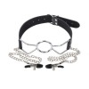 Mondkevel O-ring met ketting tepelklemmen bdsm